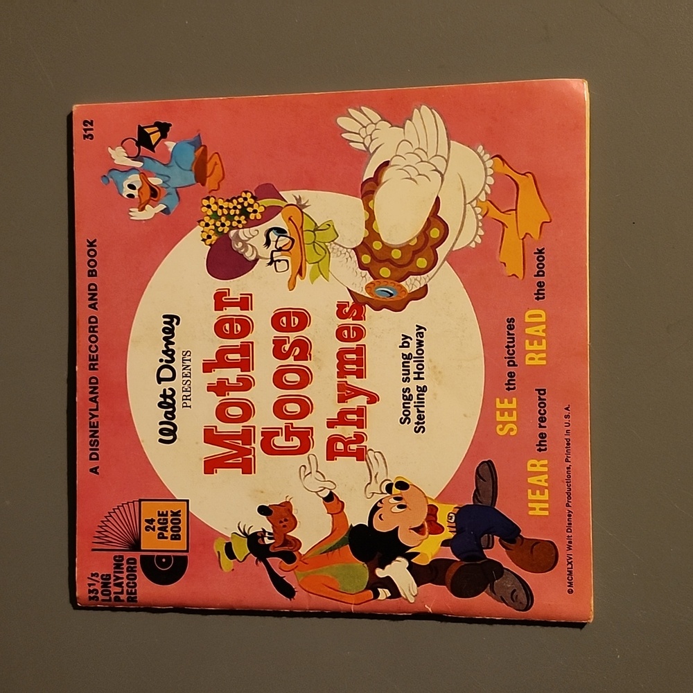 Walt Disney's Mother Goose Record And Read Along Storybook.